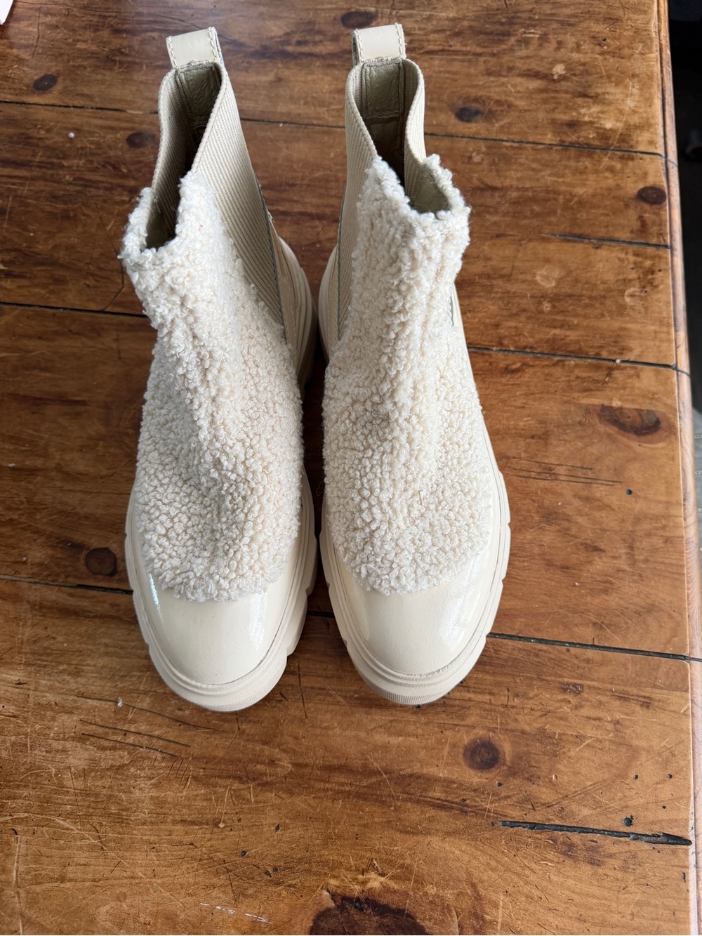 Sorel Cream Sherpa Chelsea Ankle Boots